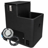 Miraco LilSpring 2801 heated single trough automatic waterer in black, shown with the 290 watt immersion heater and self regulating heat cable