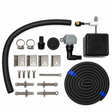 Miraco 3345 parts bag A106 laid out, valve assembly, float assembly, bottom gasket, anchor bolts, washers, nuts, anchor clips, starter bolt and rubber drain plugs