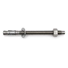 Miraco 958 anchor bolt, 3/8 by 5 inch stainless steel, with the stainless nut and washer that go with it for mounting a waterer to a concrete pad
