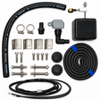 Miraco 3465E parts bag 459-5 laid out, valve assembly, float assembly, heat cable, bottom gasket, anchor bolts, washers, nuts, anchor clips and rubber drain plugs