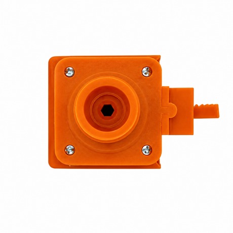 Franklin 1/2 inch valve 41612 seen from the bottom, showing the orifice and threaded outlet