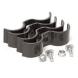 Behlen painted butterfly clamps in grey for 2 inch corral panel tubing, two pair with bolts, part 44900067