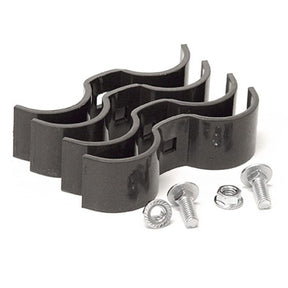 Behlen painted butterfly clamps in grey for 2 inch corral panel tubing, two pair with bolts, part 44900067