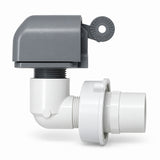 Miraco 522 valve assembly, angled view showing the inlet and outlet elbows