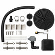 Miraco 3354-S parts bag 653 laid out, valve assembly, float assembly, bottom gasket, anti syphon device, anchor bolts, washers, nuts, anchor clips, cotter keys and rubber drain plugs