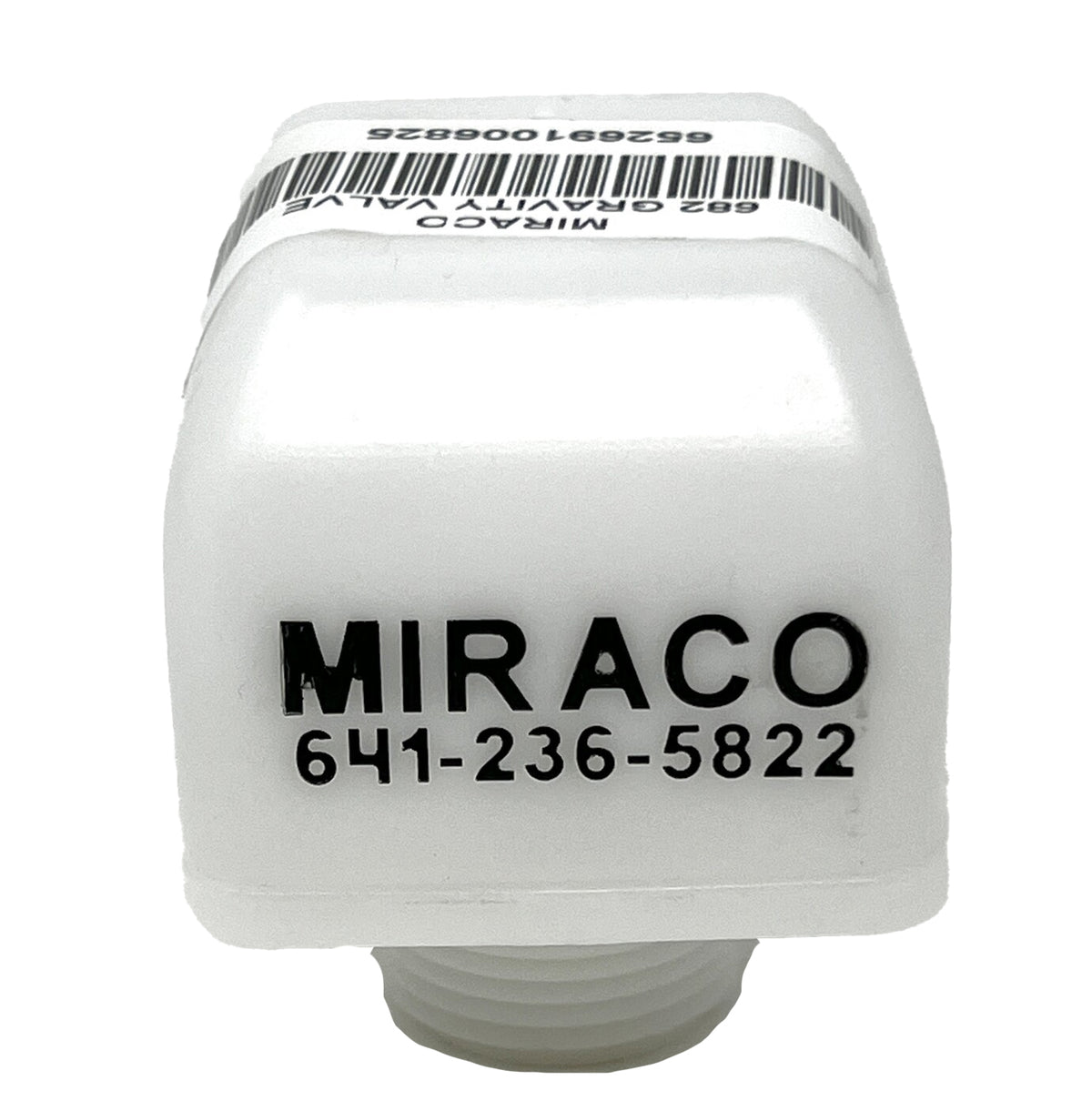 Miraco 682 gravity flow valve for low pressure, white Miraco housing