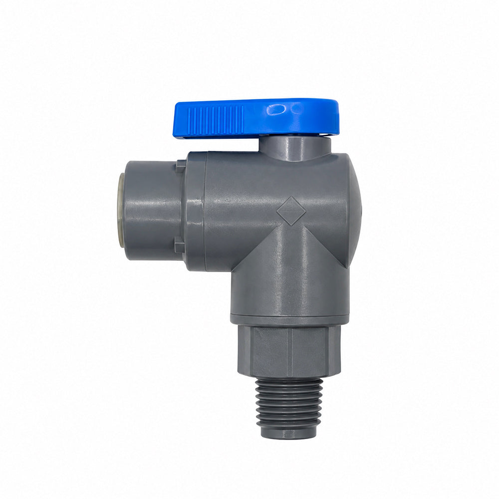 Miraco 951 valve with elbow, 3/8 inch by 1/4 inch