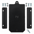 High Country Plastics 270 bin door, slides and hardware package, showing the black replacement door, two side slides, bolts, lock nuts and thumb screw