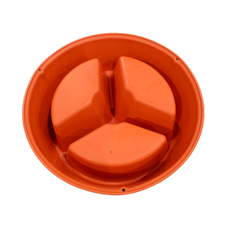 Century 3 Compartment Open Bottom Mineral Feeder, bottom view, part CPMFCENT