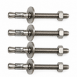 Miraco 4 pack of 3/8 by 3 3/4 inch stainless steel anchor bolts with washers and nuts, parts 344, 351 and 699, for anchoring an automatic waterer to a concrete pad