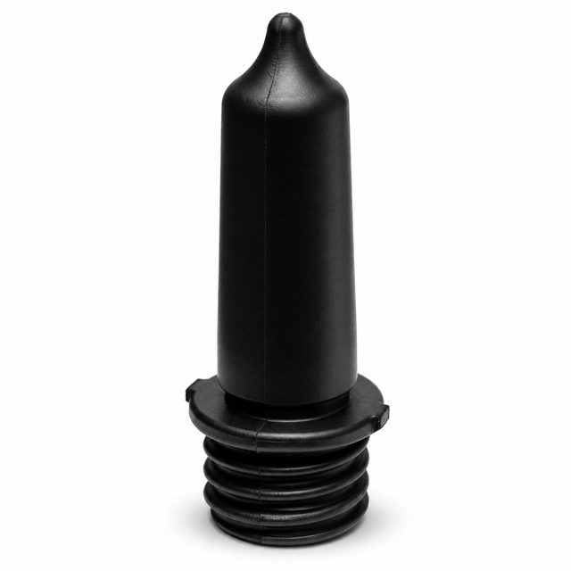 Thriver Threaded Calf Teat, Black, for Pink Feeders. Part Thriver Nipple Threaded Black. Sold by PeteCo Supply.