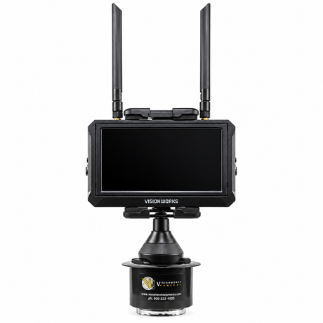 Visionworks VWIC714-HTV2WL 7 inch monitor on the cup holder mount
