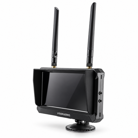 Visionworks VWIC714-RILHDWL 7 inch monitor on its mounting stand