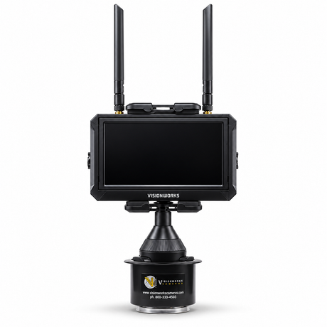 Visionworks VWIC714-RILHDWL 7 inch monitor on the cup holder mount