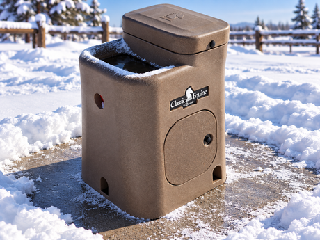 Classic Equine by Ritchie AutoFount 1 set on a concrete pad in the snow