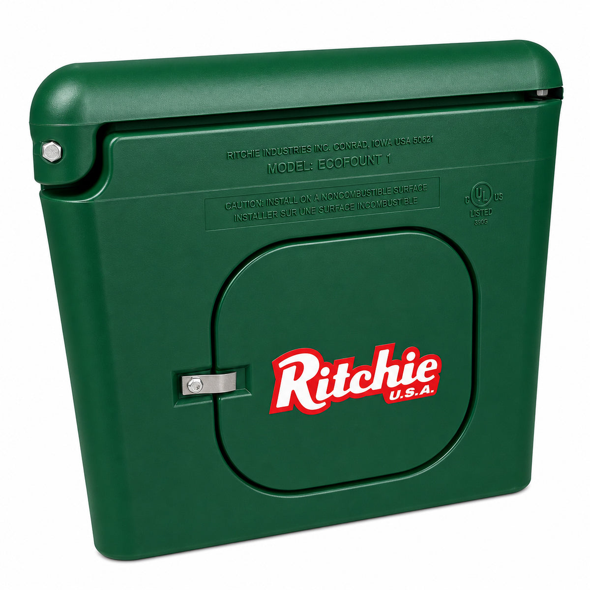 Ritchie EcoFount 1 green energy free automatic waterer 18506, front view