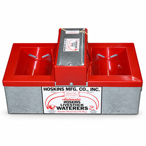 Hoskins H9-14D automatic hog waterer, stainless steel tank in an insulated galvanized frame