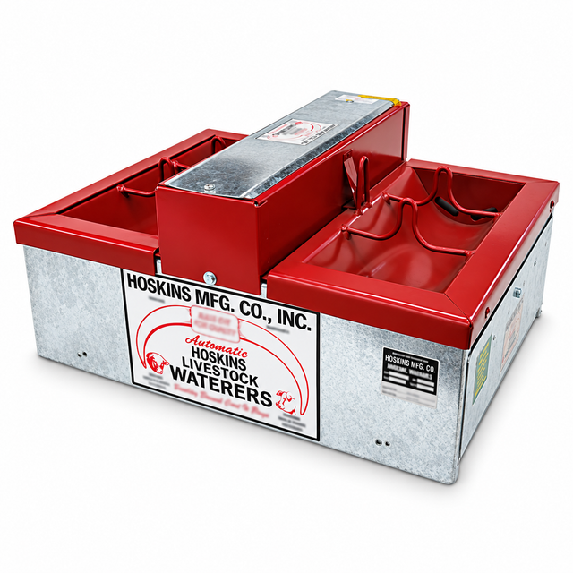 Hoskins H9-22D automatic hog waterer, stainless steel tank in an insulated galvanized frame