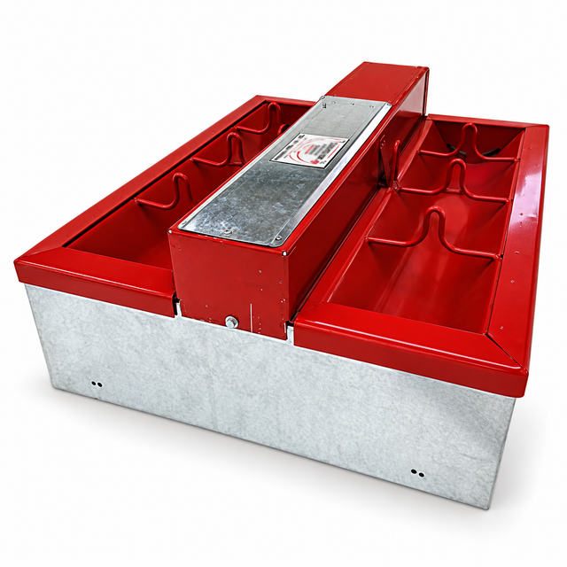 Hoskins H9-34D automatic hog waterer, stainless steel tank in an insulated galvanized frame