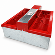 Hoskins H9-34D SS automatic hog waterer, stainless steel tank in an insulated galvanized frame