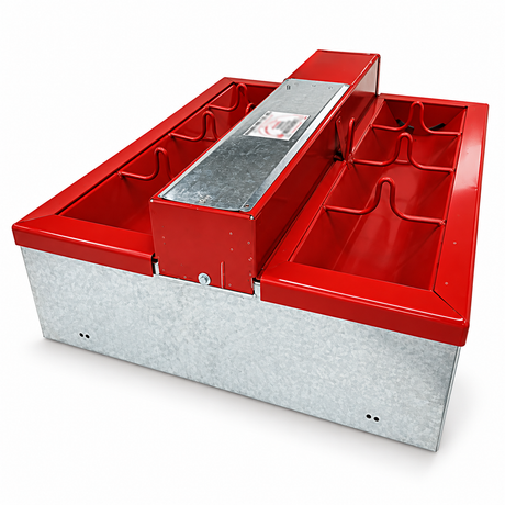 Hoskins H9-34D SS automatic hog waterer, stainless steel tank in an insulated galvanized frame