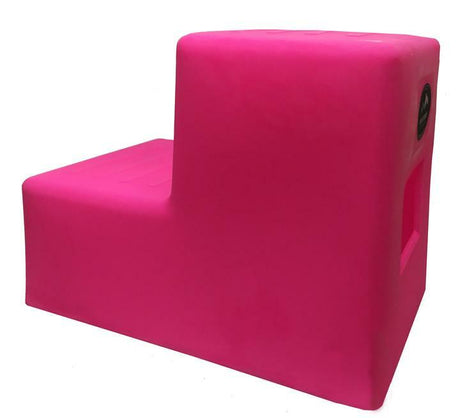 High Country Plastics MS-19 two step mounting block in pink, 19 inch poly mounting step for horses