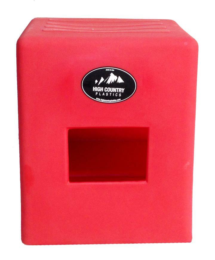 High Country Plastics MS-19 two step mounting block 19 inch in Red for horse mounting and trailer access
