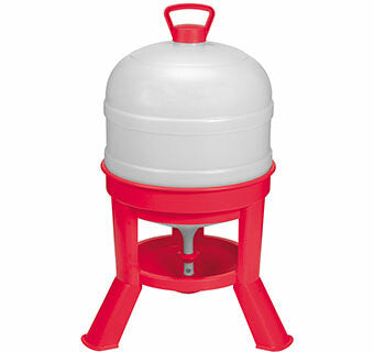 Little Giant 8 gallon dome poultry waterer by Miller Manufacturing, top fill plastic dome on a round drinking base, part 21284580