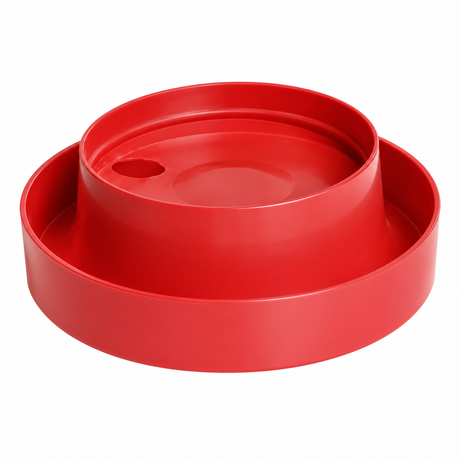 Brower Model 75 red plastic drown-proof threaded mason jar fount base for quail and bantams
