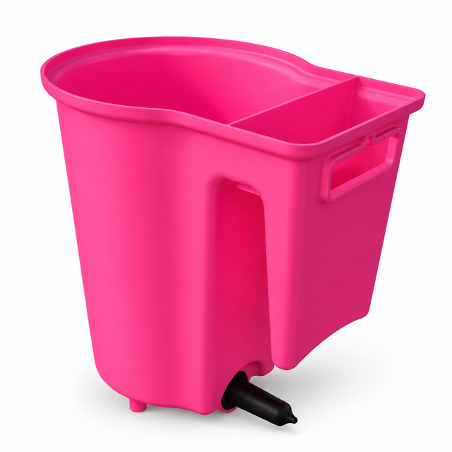 Pink Feeders Reversible Over the Fence Calf Bucket, 8 Quart Complete. Part PF Bucket Reversible. Sold by PeteCo Supply.