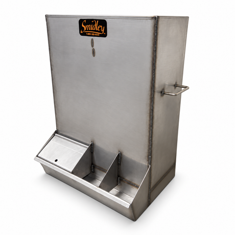 Smidley medication tank, 42 gallon stainless steel self contained hog waterer with two drinking bays