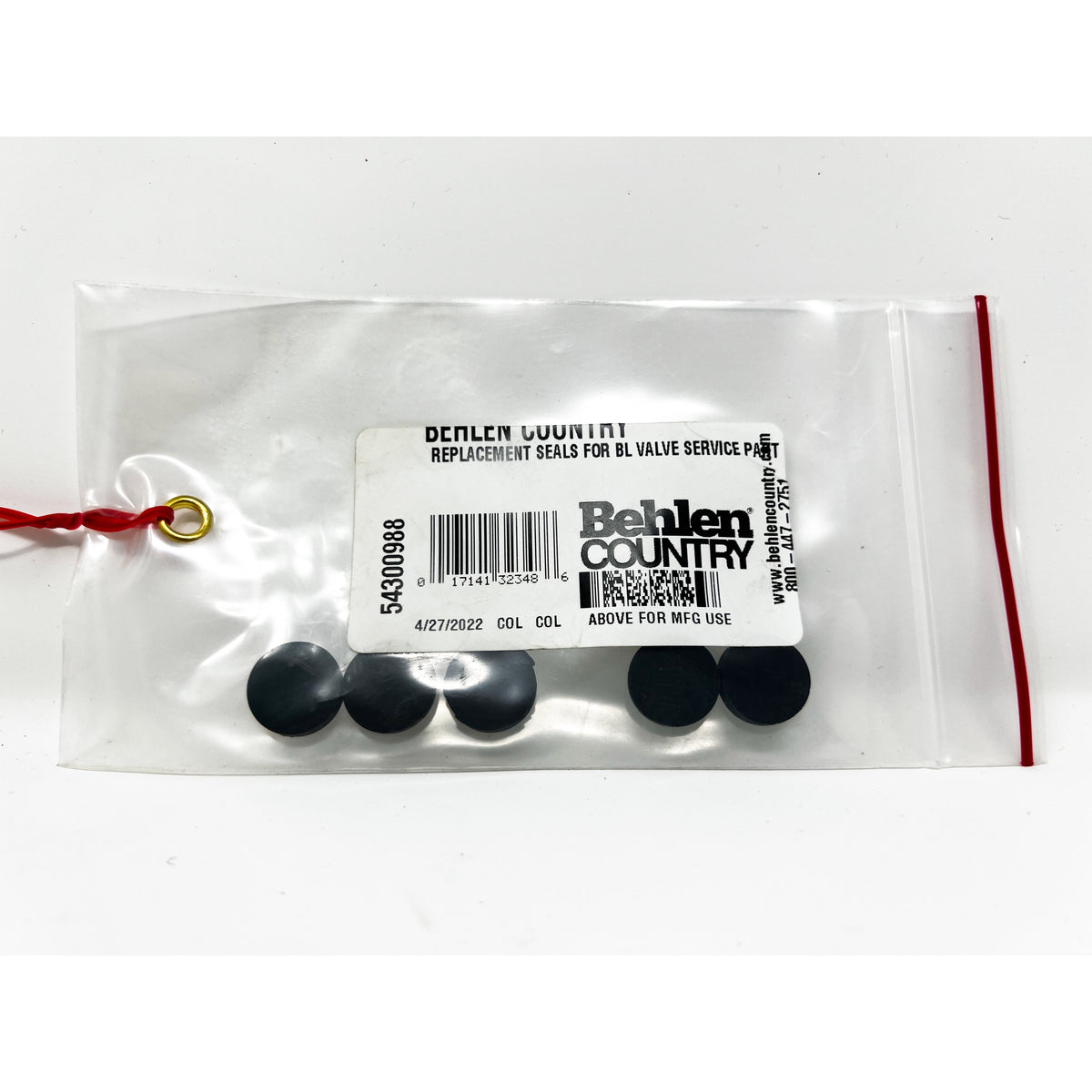 Behlen Country MC Valve Rubber Seal replacement 5/pack, part 54300988
