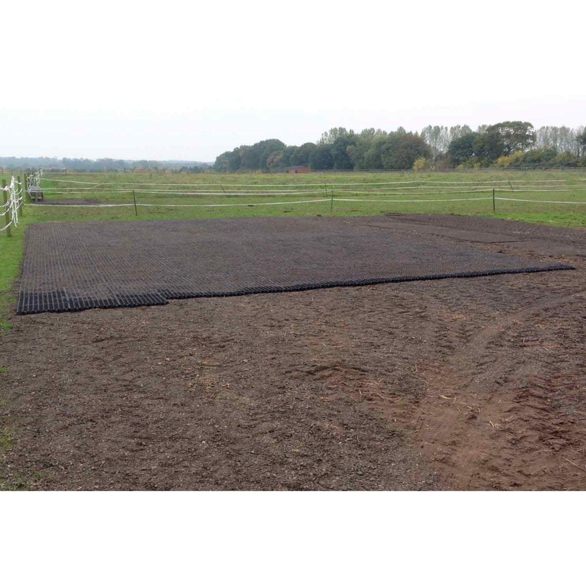 Large paddock area surfaced with interlocking Hahn Mud Control Grids