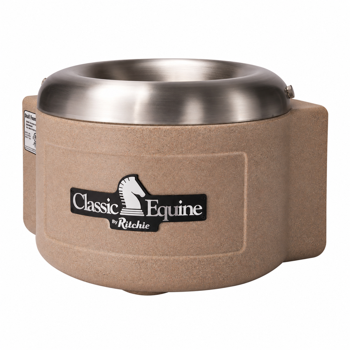 Classic Equine by Ritchie heated StallFount 18740 stall waterer with stainless steel bowl