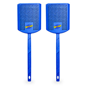 Swat-N-Scoop blue fly swatters with built-in bug scoop, 2 pack