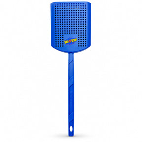 Swat-N-Scoop blue fly swatter with built-in bug scoop