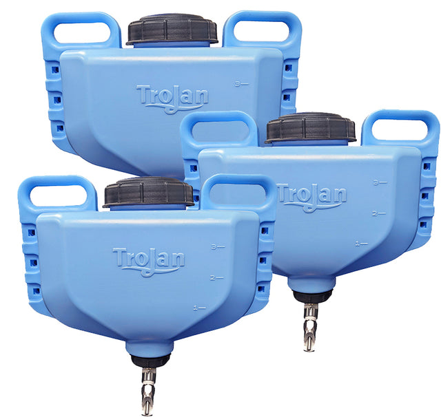 Trojan Corner Mount Pen Waterer 4 gallon 3 pack Package, part 40044x3